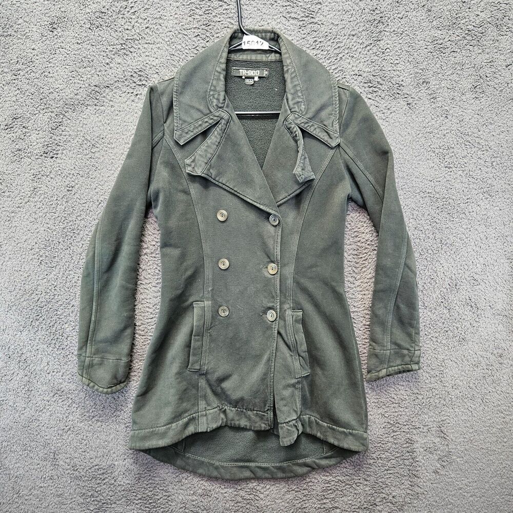 Transit Par Such TR-900 Trench Coat Women Size 3 Gray Double Breasted
